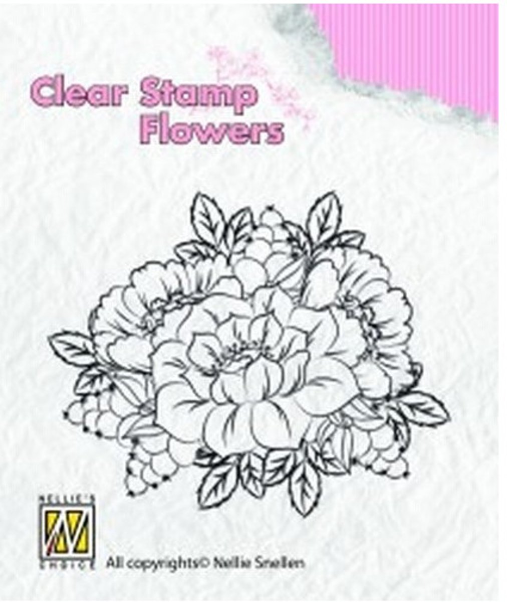 FLO012 Nellie Snellen Clearstamp Kingcups bloemen stempel flowers
